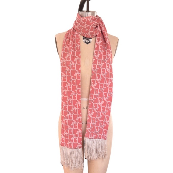 Vintage Dior Knit Logo Scarf in Pink - Picture 5 of 14